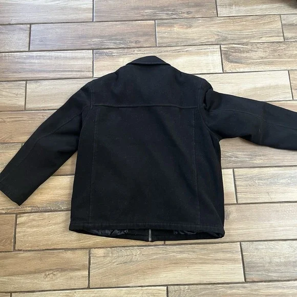 Dockers Men's Jacket Black Wool Blend, Zip up Front Sz.XL - Picture 10 of 13